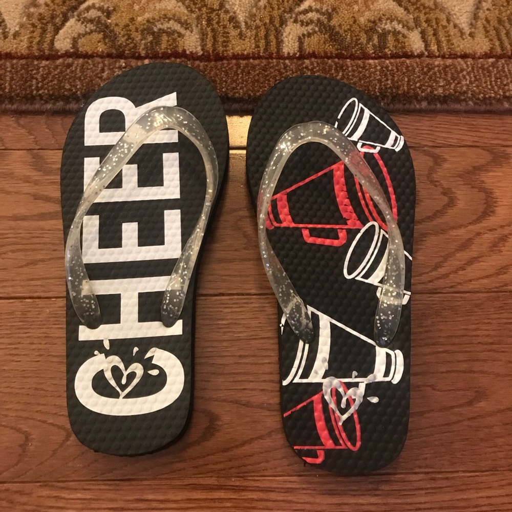 Justice cheer flip flops size 12